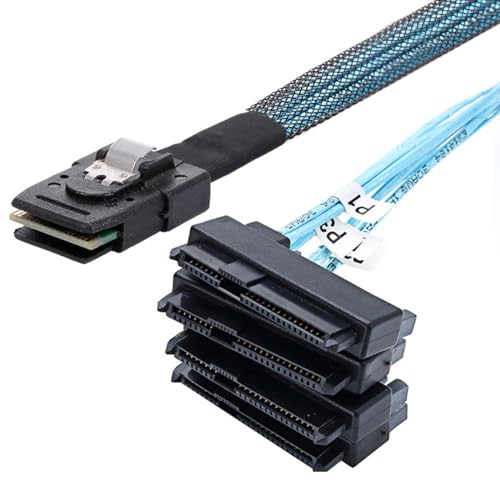 CY Cable Internal Mini SAS 4X SFF-8087 36Pin Host to SAS Hard Disk SFF-8482 29Pin Target Fanout Cable with IDE Power 100cm