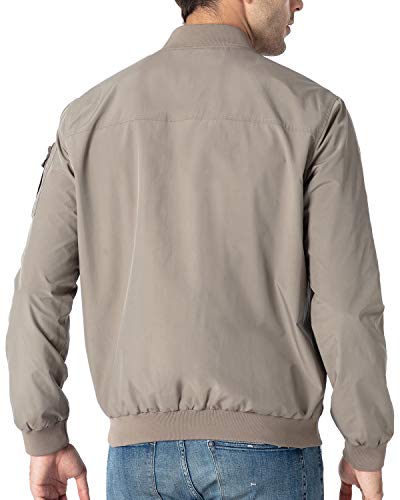 Tbmpoy Men's Lightweight Track Jackets Windproof Breathable Windbreaker Casual Camping Travelling Golf Jacket For Men Khaki Xl #TOP1