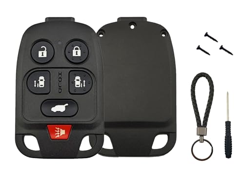 No Cutting Required - Premium Key Fob Case Shell for 2011 2012 2013 Honda Odyssey Keyless Entry Remote Control Car Key Cover - Quick Blade Transfer (6 Button)