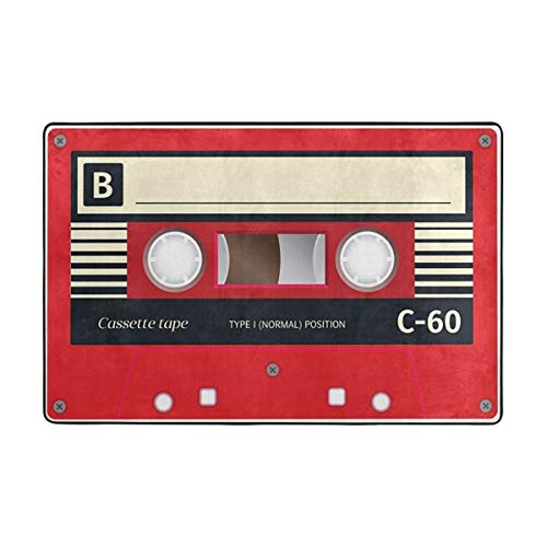 Tapete antideslizante rojo Cassette Tape de 91x61 cm miniatura 1