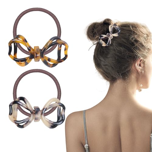 GlamRays Tortoise Shell Hair Bands, Button Hair Stocking Holders, Elastic Hair Bands, Styling Stretchy Braid Holder