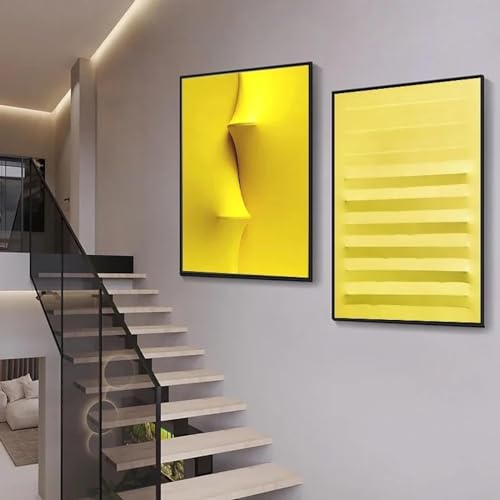 Affiche murale géométrie jaune pour illuminer un salon scandinave épuré - 5