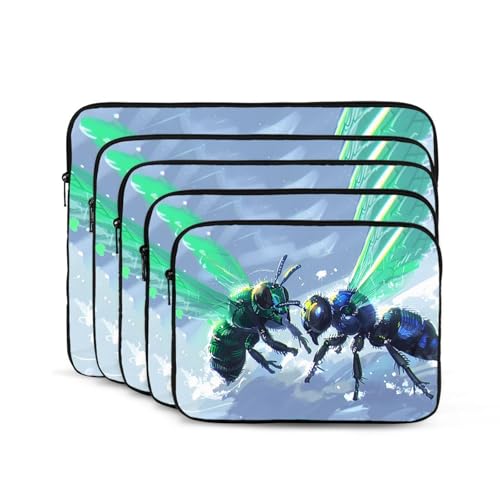 Flies Talking To Each Other Laptop Sleeve Case 17 Inch Suitable For Notebook Computer Tablet Traveling Carrying Simple Case2