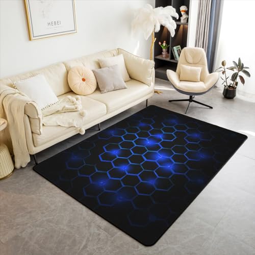Feelyou Honeycomb Modern Area Rug Living Room Indoor Kids Boys Decorative