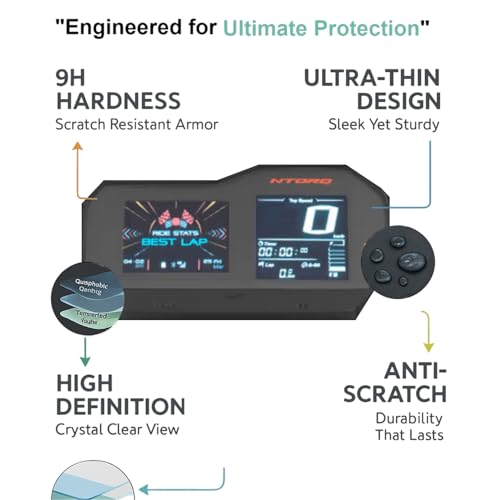 Image of Wisely Premium Screen Guard for TVS NTorq 125XT Scooter Instrument Display Cluster Digital Meter Protector Ntorq 125 XT BS6, Easy installation kit, HD Clear, Full Cover