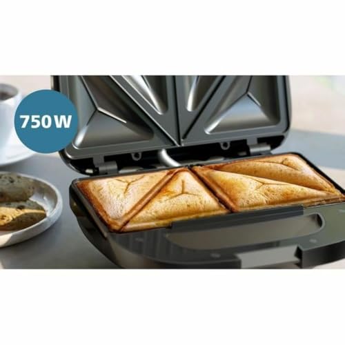 Appareil a croque-monsieur PHILIPS - HD2331/90 - Plaques triangulaires anti-adhésives - 750W