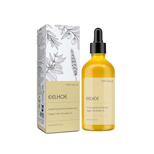 60 ML Eelhoe Natural Hair Growth Oil HuaQing Natural Hair Growth Organic Rosemary Oil for Dry Damaged Hair and Growth Thin Hair.