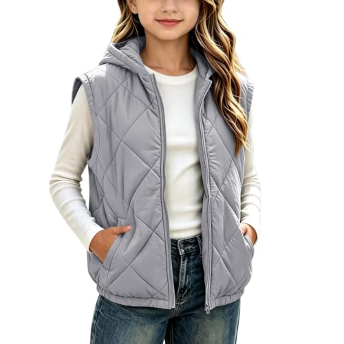 Piuwrlz Girls Hooded Puffer Vest Zip Up Sleeveless Jacket - image 4