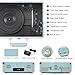 Vinyl Record Player 3-Speed Bass Control Bluetooth Suitcase Portable Belt-Driven Record Player with Built-in Speakers RCA Out Headphone Jack Vintage Turntable Blue