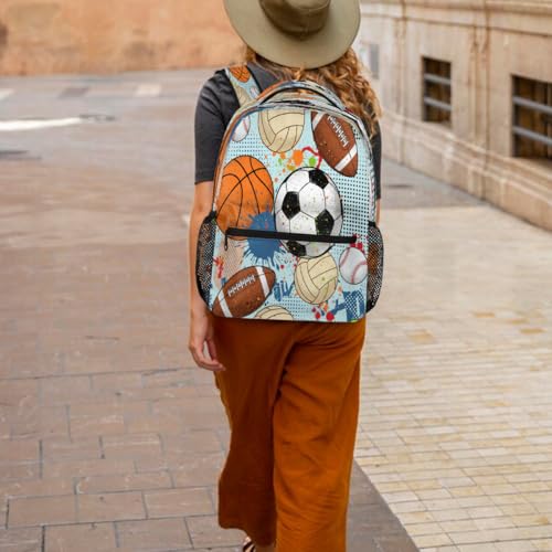 Mochila para laptop ligera con estampado de fútbol y gran capacidad 6