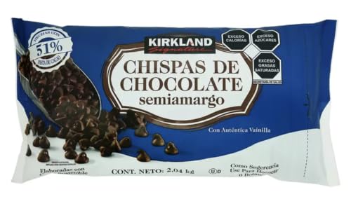 Kirkland Kirkland chips de chocolate semidulce 2.04kg 51% de cacao sabor a vainilla realista