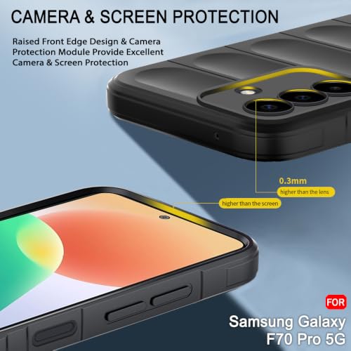 Image of TheGiftKart Liquid Silicon Back Cover Case for Samsung Galaxy F70 Pro 5G | ShockProof Military Grade Protection | Micro-Fibre Cloth On Inner Side | Built-in Anti-Slip Grip Back Cover Case (TPU, Black)
