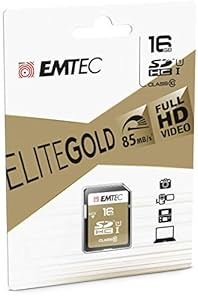Emtec SDHC 16GB Class10 Gold + 16GB SDHC Klasse 10 Speicherkarte - Speicherkarten (16 GB, SDHC, Klasse 10, 85 MB/s, Schwarz, Braun)