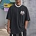 Lytiarul Vintage Goth Punk Shirts for Men Grunge Streetwear Oversized Tshirts Gothic Cross Y2k Graphic Tees Acid Wash T Shirt(Black,M)