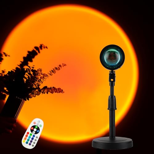 Lampada Da Tramonto LED Con Telecomando - 24 Colori, 4 Modalità, Rotazione 180°, Per Selfie, Party E Atmosfera - Foto 8