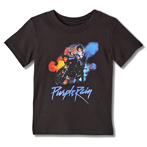 Prince Toddler Boys' Short-Sleeve Purple Rain Graphic T-Shirt (Black)