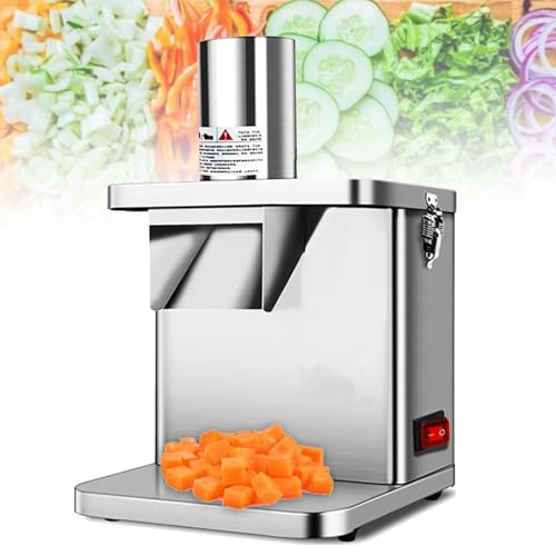 Machine à couper les légumes en dés, machine à couper et trancher les légumes électrique commerciale 2 en 1, coupe automatique de pommes de terre et...