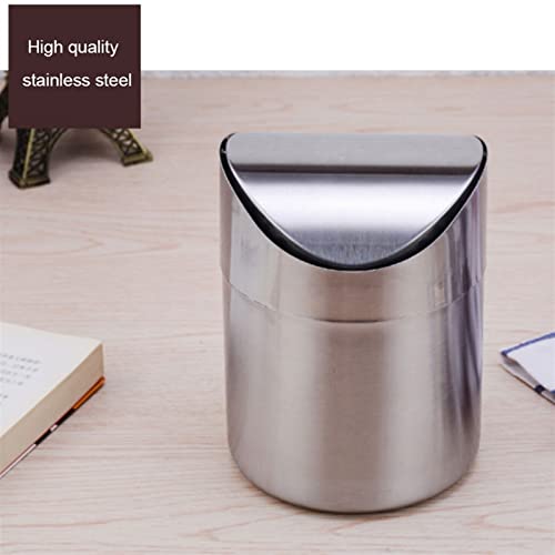 Caneca de Basura Pequeña de Acero Inoxidable para Escritorio miniatura 4