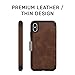 OtterBox Strada Series Case for iPhone Xs & iPhone X - Bulk Packaging - Espresso (Dark Brown/Worn Brown Leather)