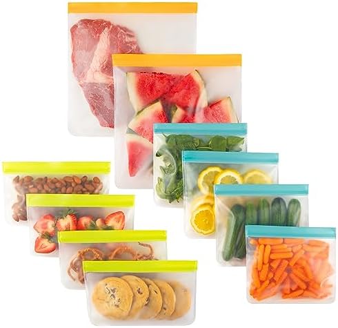 COKMART 9-Pack Reusable Sandwich Bags - Silicone, Leakproof, BPA Free, Dishwasher Safe For Snacks, Food Storage & Organization - View #9