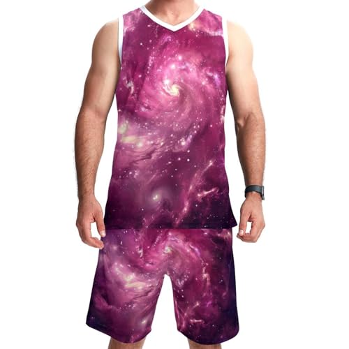 Combinaison de basket-ball mixte du S au 5XL tenue d'équipe imprimé galaxie avec poches