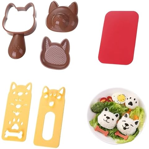 Cute Rice Ball Molds for Kids, Onigiri Sushi Mold DIY Cartoon Dog Pattern Rice Cooker Cover