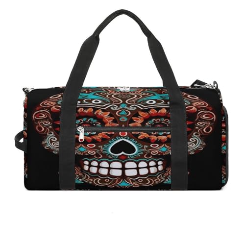 Sac de sport Sugar Skulls étanche avec compartiment à chaussures pour fitness et voyage
