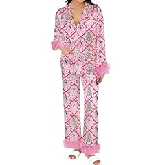 Christmas Pink With Xmas Tree Candy Cane Print