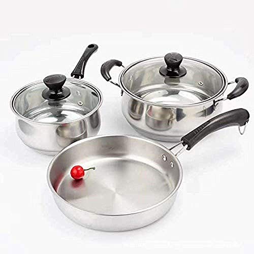 Non-Stick Pan,Stainless Steel Pan, Household Multi-Function Three-Piece Non-Stick Pan, Milk Pot Soup Pot Frying Pan Wok???
