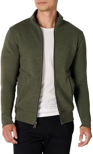 Amazon Essentials Herren Regular Fit Sweatjacke mit Stehkragen ohne Kapuze