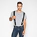 Grade Code Mens Suspenders X-Back 2'' Wide Adjustable Elastic Strong Clips Suspenders （Black）
