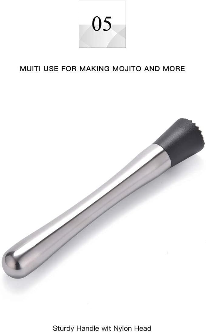 Kit de Bartender con Coctelera, Jigger, Cuchara, Muddler y Más - Acero Inoxidable miniatura 7