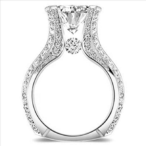 Maihao Fashion Women 925 Sterling Silver Ring,White Topaz Cubic Zirconia Cz Diamond Elegant Eternity Engagement Wedding Band Ring Size 6-10 (Us Code 7) #TOP1