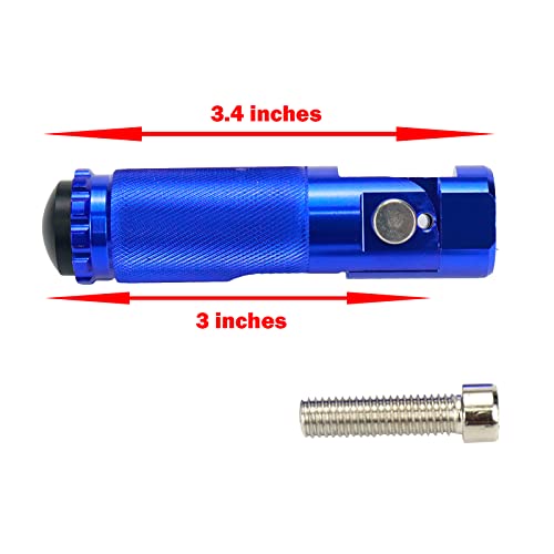 Modengzhe 2 Pcs Folding Foot Rest Pedal, Spring Automatic Reset Aluminum Foot Pegs For Mtb Atv Scooter Motorcycle, Blue #TOP1