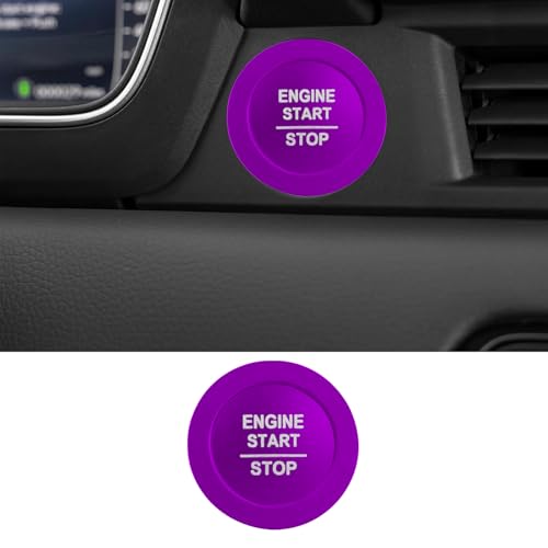 Image of for Honda 2026 Passport Interior Accessories, Aluminum Alloy one-Button Start Cover /Ring, air Conditioning knob, 5-piece Set (Purple)