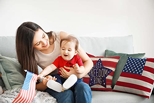 Glaring 4Th Of July Decorations Pillow Covers 18X18 Independence Day Memorial Day Set Of 4 American Flag Stars And Stripes Patriotic Throw Pillow Covers Usa Freedom Pillows Decor #TOP2
