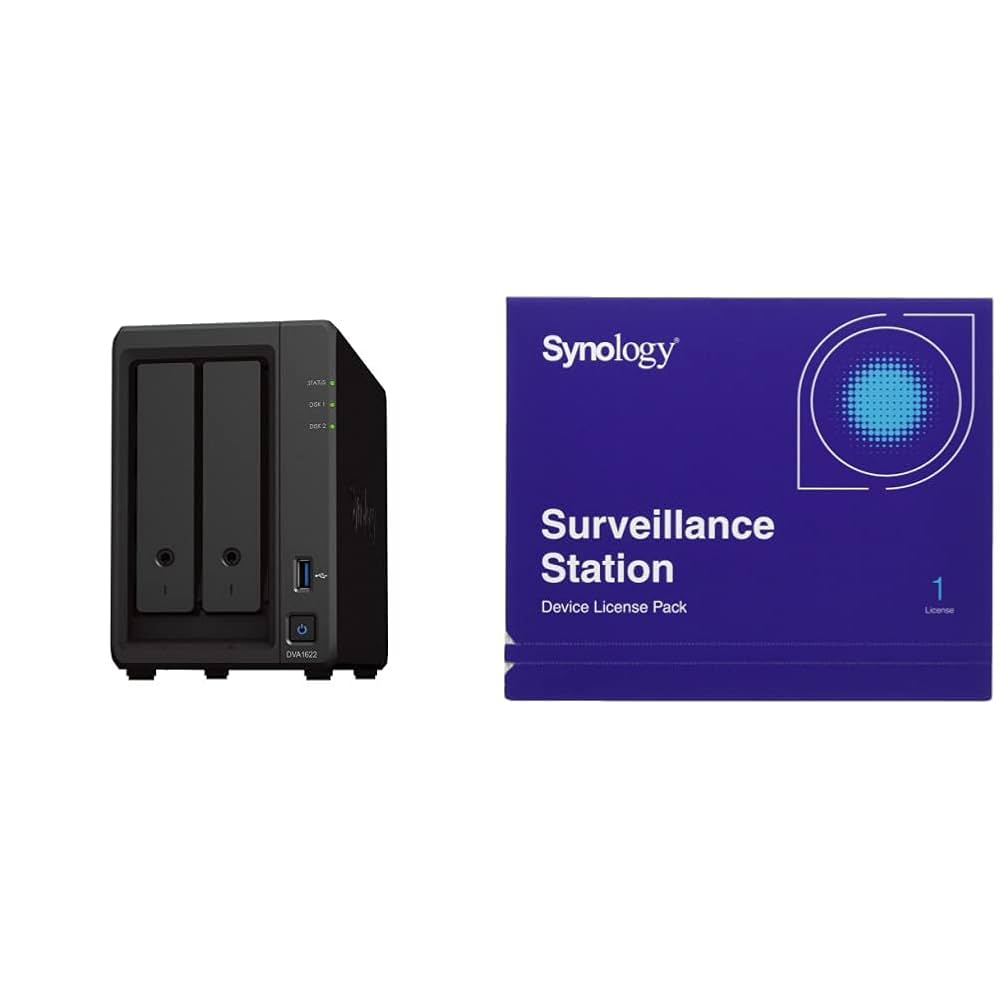 Synology ディープラーニング NVR DVA1622 NAS 2ベイ Amazon.com