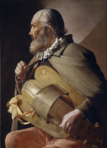 Toile Joueur de vielle à roue Georges De La Tour pour créer une ambiance galerie dans votre salon