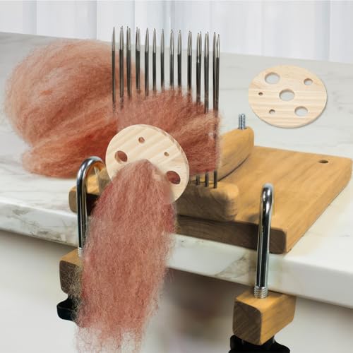 Image of NBEADS 10 Pcs Round Wood Diz for Roving, Spin Roving into Yarn, Hand Spinning, Yarn Spinner, Spindle for Beginners and Advanced (Hole: 12 /10 /7 /5 /3mm)