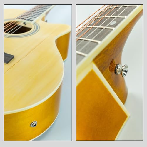 Image of VAULT Basswood EA20CE Electro Acoustic Guitar Kit With Learn To Play E-Book, Bag, Strings, Straps, Picks, String Winder & Polishing Cloth - 40 Inch Cutaway Guitar