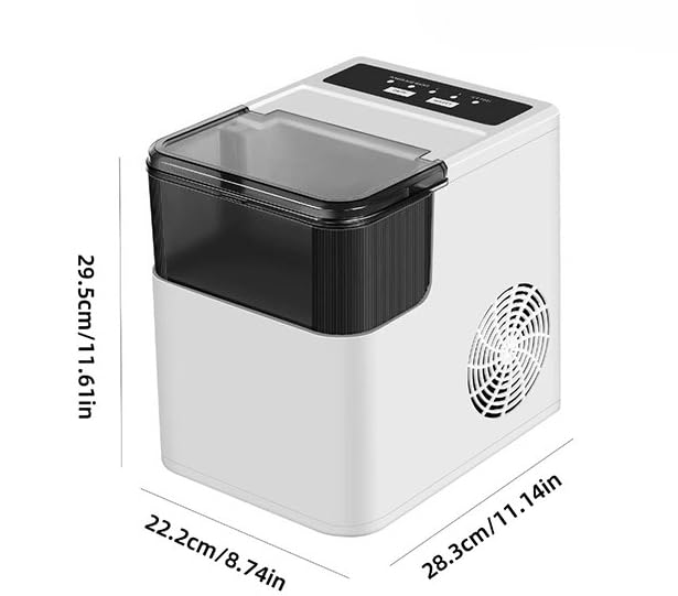 関税負担なし☆高速製氷機 小型 家庭用 静音設計 2種氷サイズ調節可能 透明窓 自動停止 コンパクト 卓上 Tufduzoアイスメーカー プレゼン