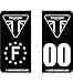 Autocollant immatriculation arrondis Triumph pour Moto - Personnalisable avec Votre numéro de département