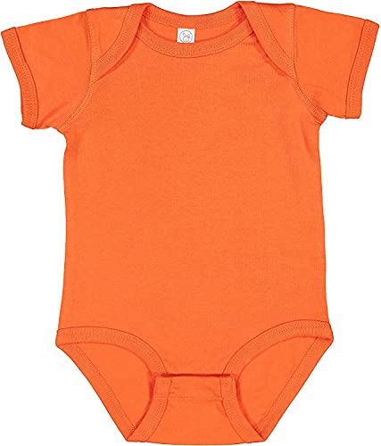 RABBIT SKINS Baby Soft Fine Jersey Short Sleeve Bodysuit (4424) Orange 6M