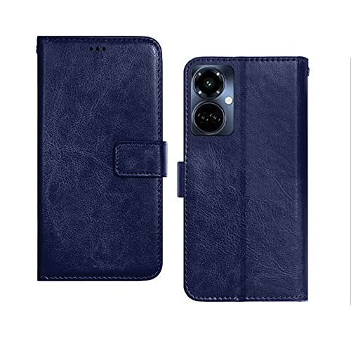 Image of Pinaaki Enterprises Tecno Camon 19 Pro 5G Flip Case | Premium Leather Finish Flip Cover | with Card Pockets | Wallet Stand |Complete Protection Flip Cover for Tecno Camon 19 Pro 5G - Blue
