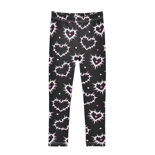 Electric Shock Love Girls Leggings,Workout Leggings for Girls Toddler Athletic Leggings Size for 3-10T