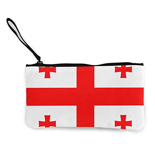 Preisvergleich Produktbild Gpedadf13 Unisex Georgia Flag Brieftasche Geldbörse Leinwand Reißverschluss Briefpapier Tasche Brieftasche zum Einkaufen