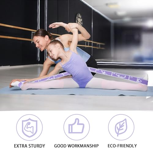 2 Pcs Kids Stretch Bands Dance Stretching Straps for Children Gymnastics Equipment Dance Training Elastic Band for Kids Multi-Loop Numbered Stretch Band for Ballet Cheerleading-8 Loops - Image 5