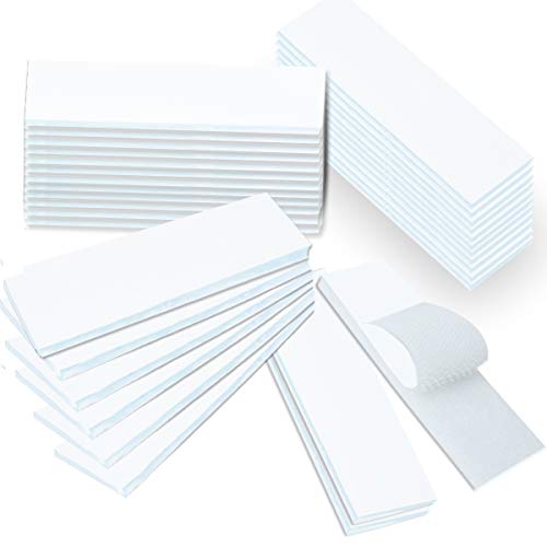 32Pcs Strips With Adhesive Hook And Loop Heavy Duty Hook And Loop Tapes 4 X 1.2 In Double Sided Strips Reusable Fastening Hook And Loop Strips Interlocking Tape Diy For Home Office School White #TOP26
