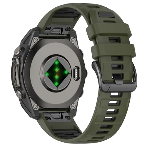 Image of XMUXI 26mm Watch Band Compatible with Garmin Fenix 7X / Fenix 6X / Fenix 5X / Fenix 8 51mm / Tactix Delta,Soft Silicone Replacement Quickfit Bands for Fenix 3 /3 HR,Descent MK1 /Enduro