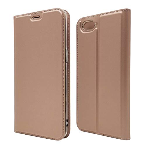 Custodia® Ultra Delgado PU TPU Flip Folio Ranura y la Función Stand para Tarjeta para OPPO R15 Neo(Rosa Oro)